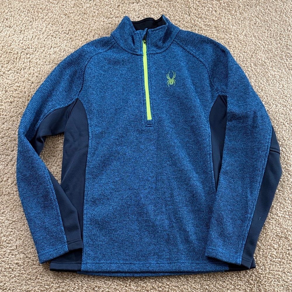 Spyder Men's Blue and Navy Zip-Up Sweater